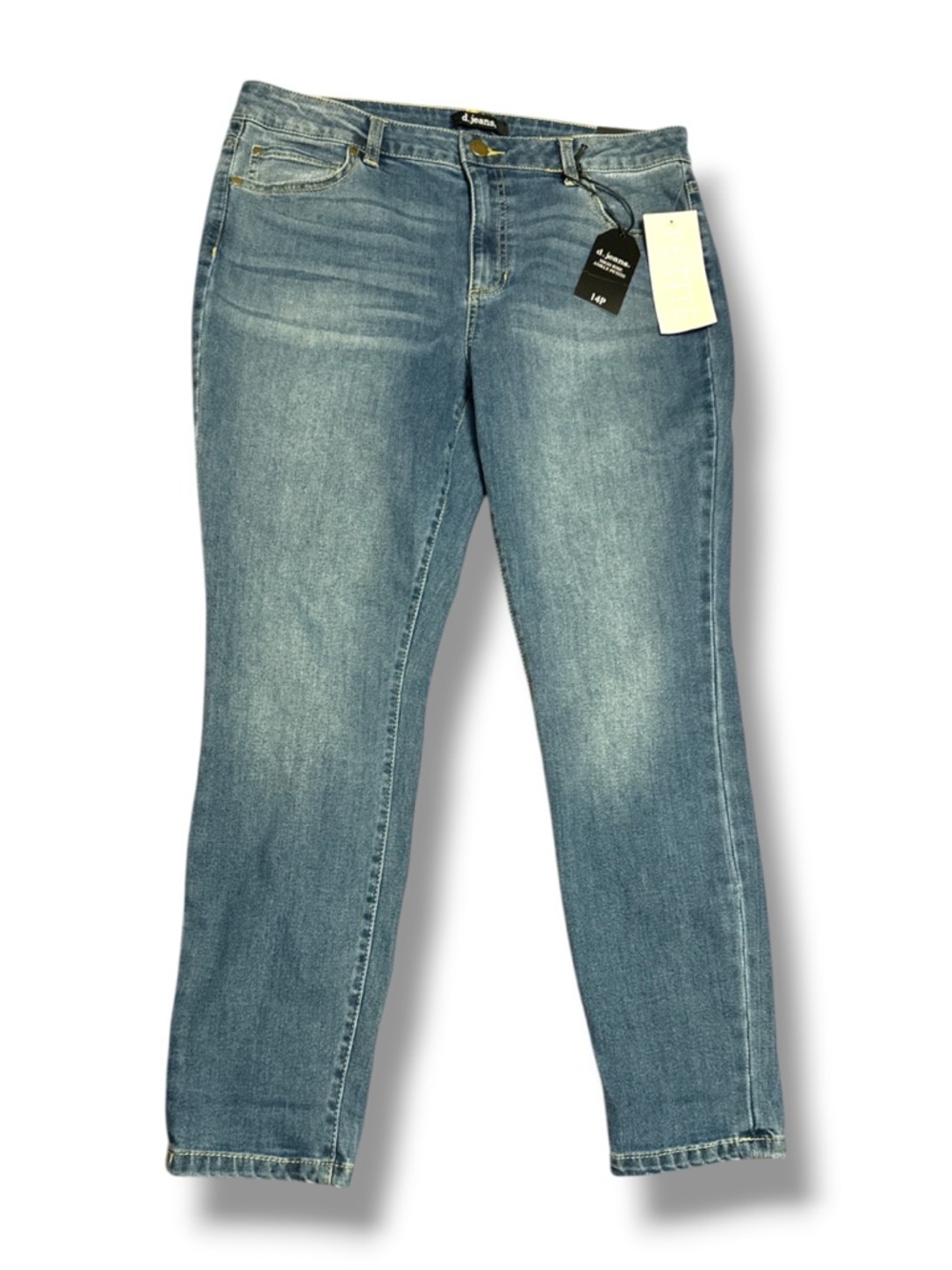 d. jeans Women's Faded Blue size 14 Petite High Rise Ankle Jeans